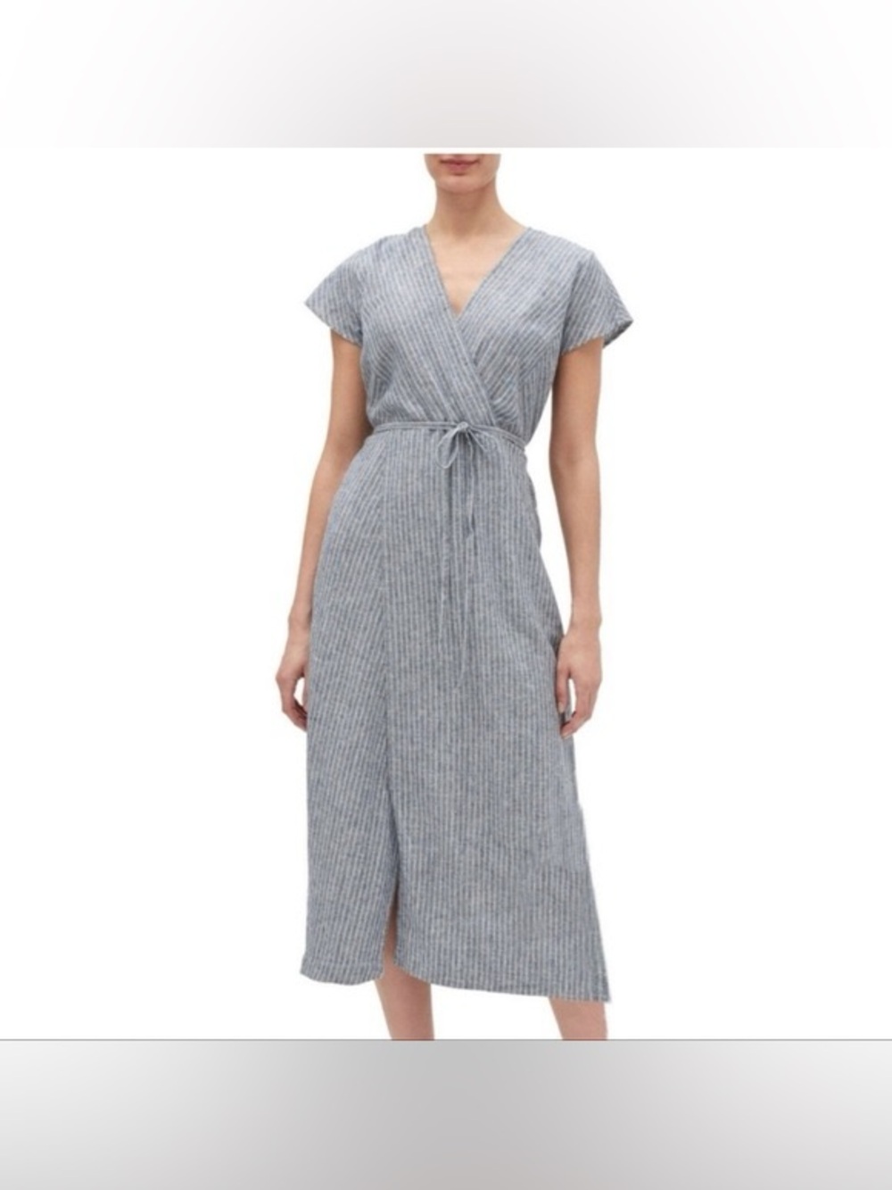 Banana Republic blue, and white striped linen dress size 0